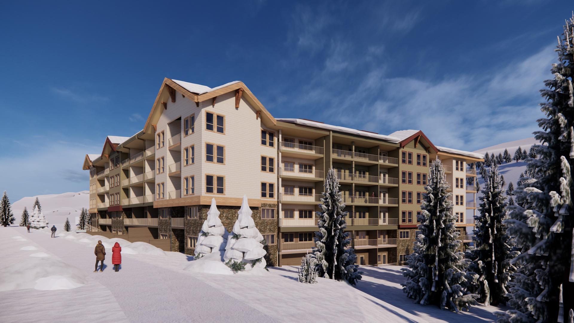 Street view of the building from Sun Peaks Road
